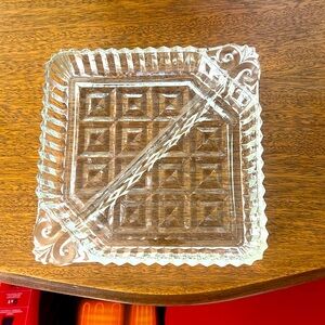 Cut glass divided dish